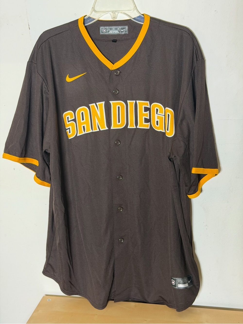Nike San Diego Padres Blank Brown Button Up Jersey XXL Genuine Merch MLB